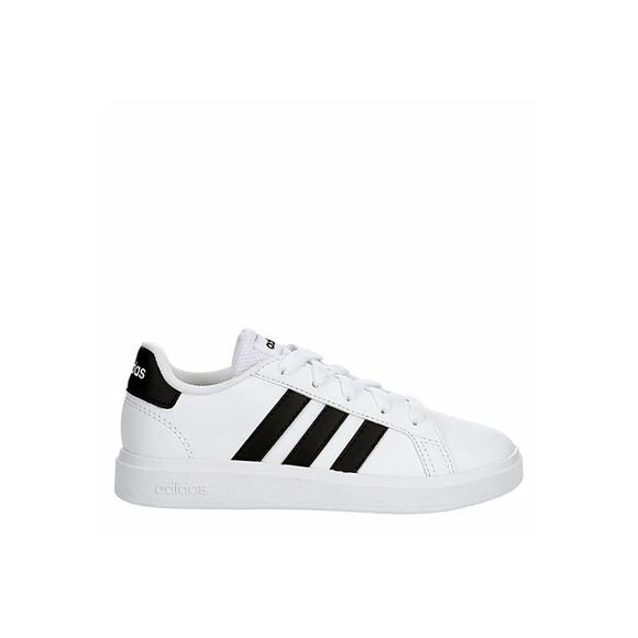 NWT Adidas Kids Grand Court 2.0 Shoes, White/Core Black-Size 1 - Picture 1 of 1
